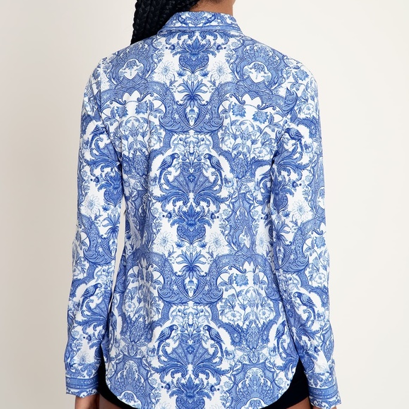 NWOT Blackmilk Chinoiserie Long Sleeve Business Time Shirt XS (sold out) - Picture 3 of 8